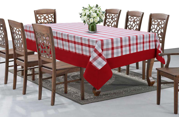 Cotton Lanfranki Check Red with Border 8 Seater Table Cloth Pack of 1 freeshipping - Airwill