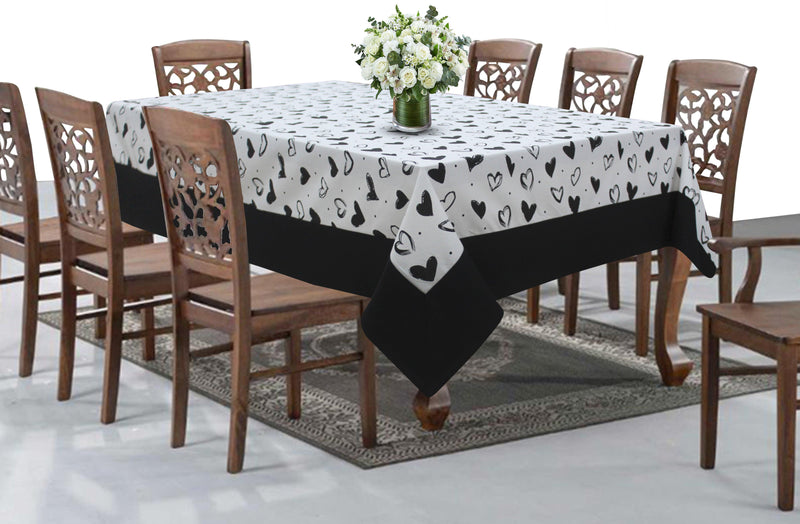Cotton White Heart with Border 8 Seater Table Cloths pack of 1 freeshipping - Airwill