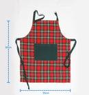 Cotton Christmas Check Free Size with Adjustable Buckle - Apron, Pack Of 1